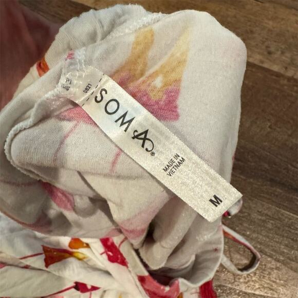 Soma Pajama Set M Abstract Trees Holiday Christmas Long Sleeve Buttery READ - Picture 6 of 7